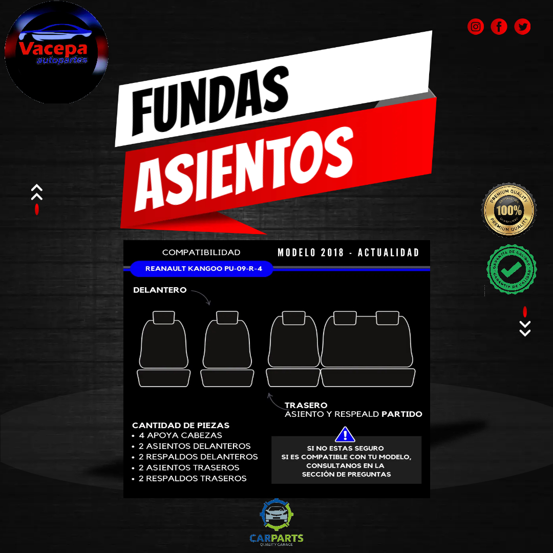 Renault Kangoo 2018/- Asiento Trasero Dividido