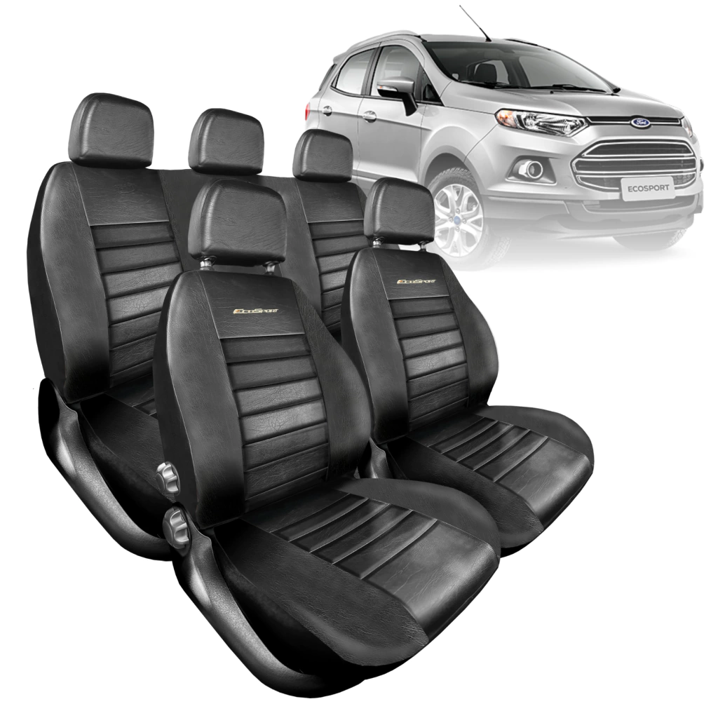 Funda Asientos Ford Ecosport 2013-2019 SUPERIOR símil cuero negro alta resistencia Vacepa