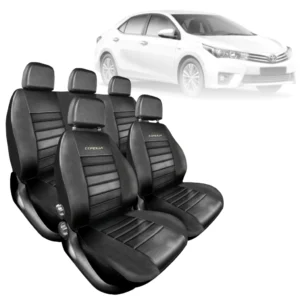 Funda Asientos Toyota Corolla 2014-2019 ESPECIALIZADA símil cuero negro alta resistencia Vacepa