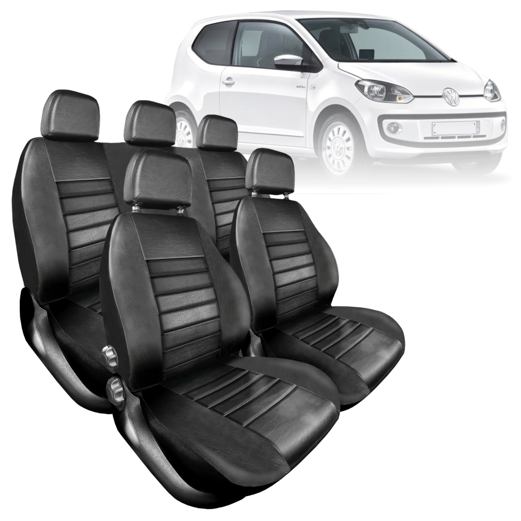 Funda Asientos Volkswagen Up 2014-2019 GARANTIZADA negra símil cuero reforzada Vacepa