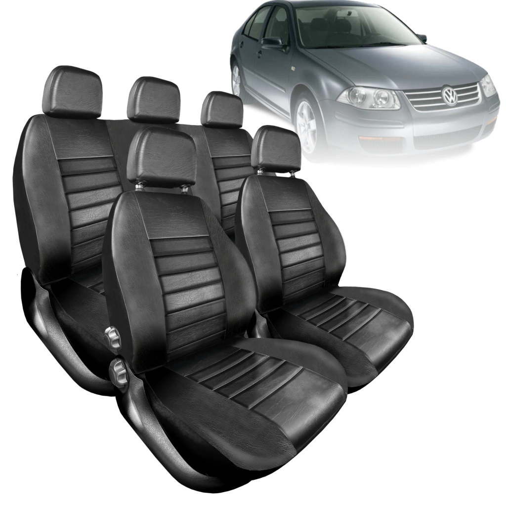 Funda Asientos Volkswagen Bora 2008-2015 INCOMPARABLE símil cuero negro alta resistencia Vacepa